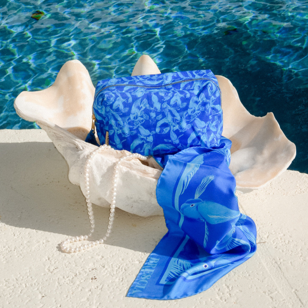 Parrots of Paradise Silk Scarf - Blue