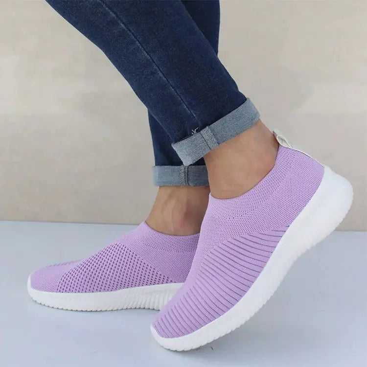 Breathable Mesh Slip-On Round Toe Flat Shoes