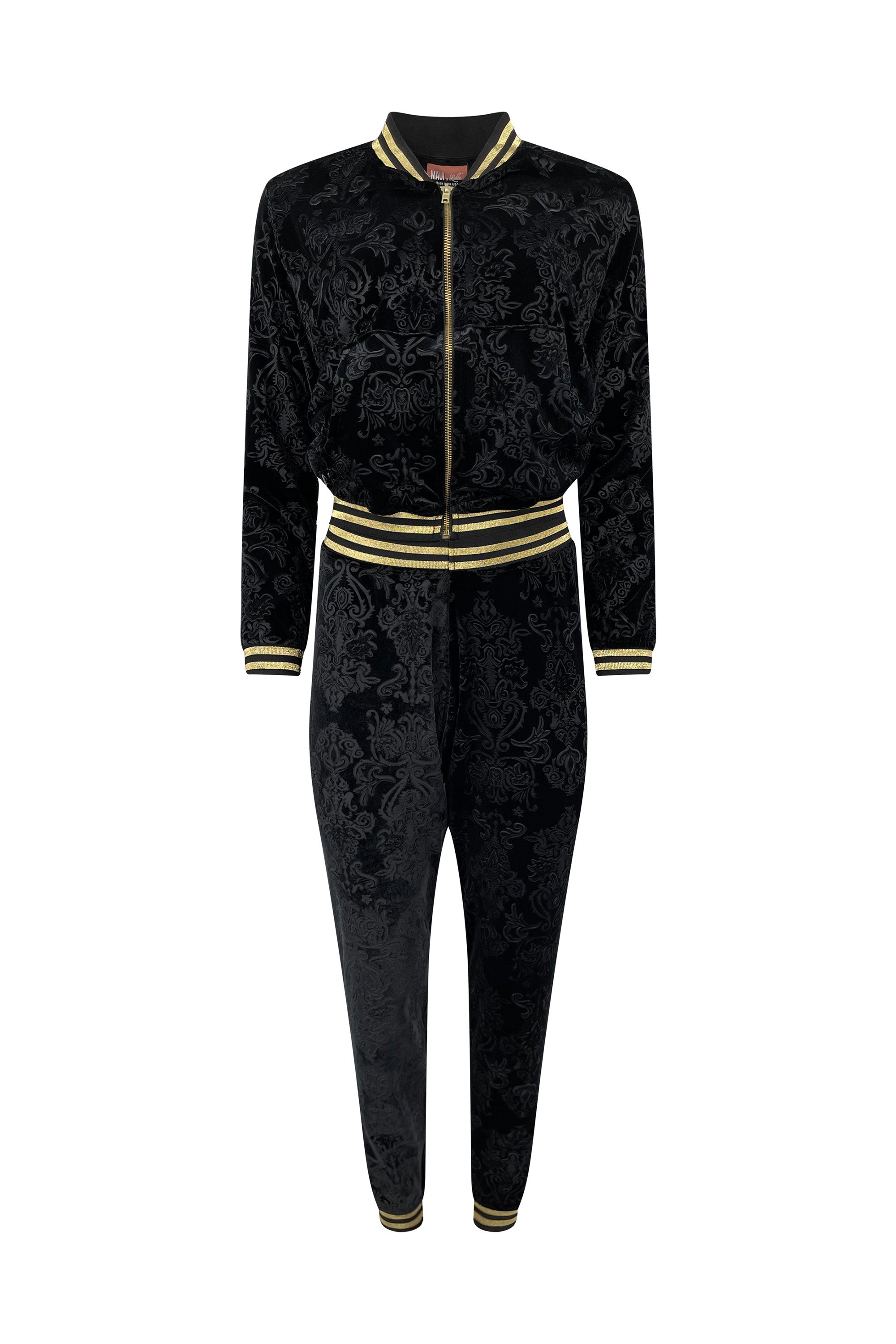 Royalty Velour Tracksuit - Black