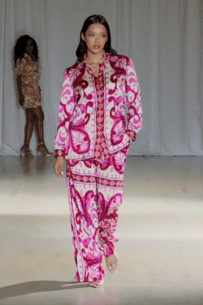 Yaya Baroque Print Pants Set