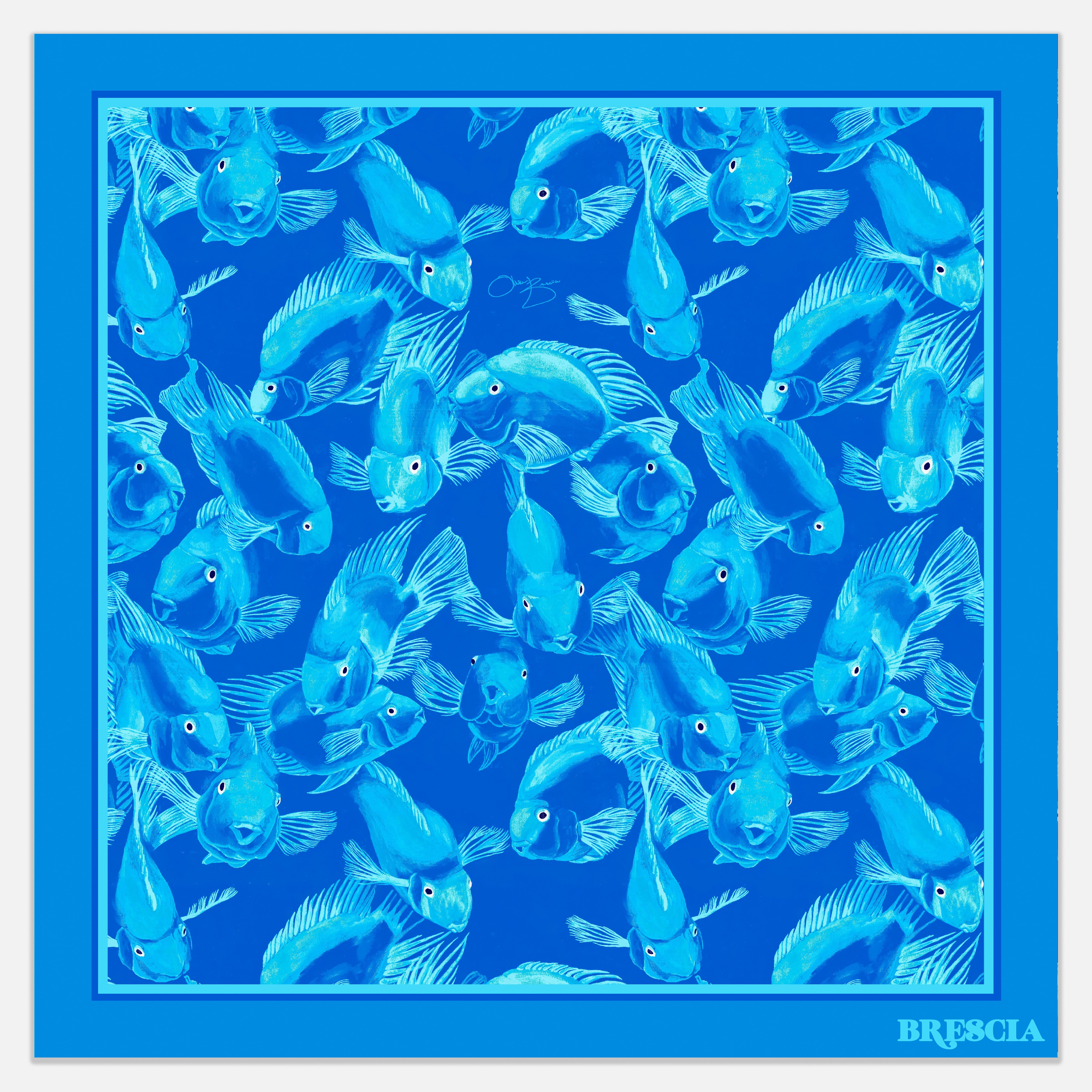 Parrots of Paradise Silk Scarf - Blue