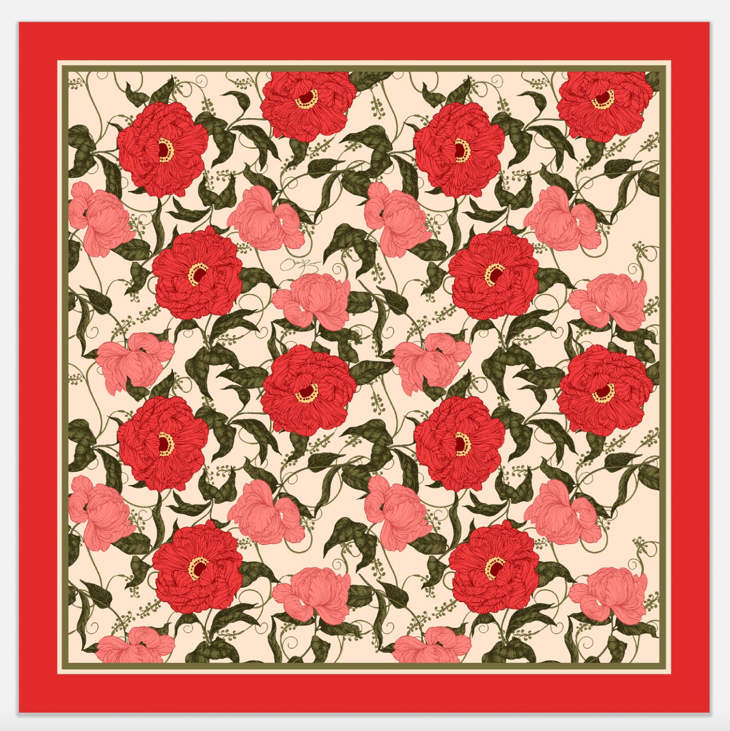 Whimsical Garden Silk Scarf