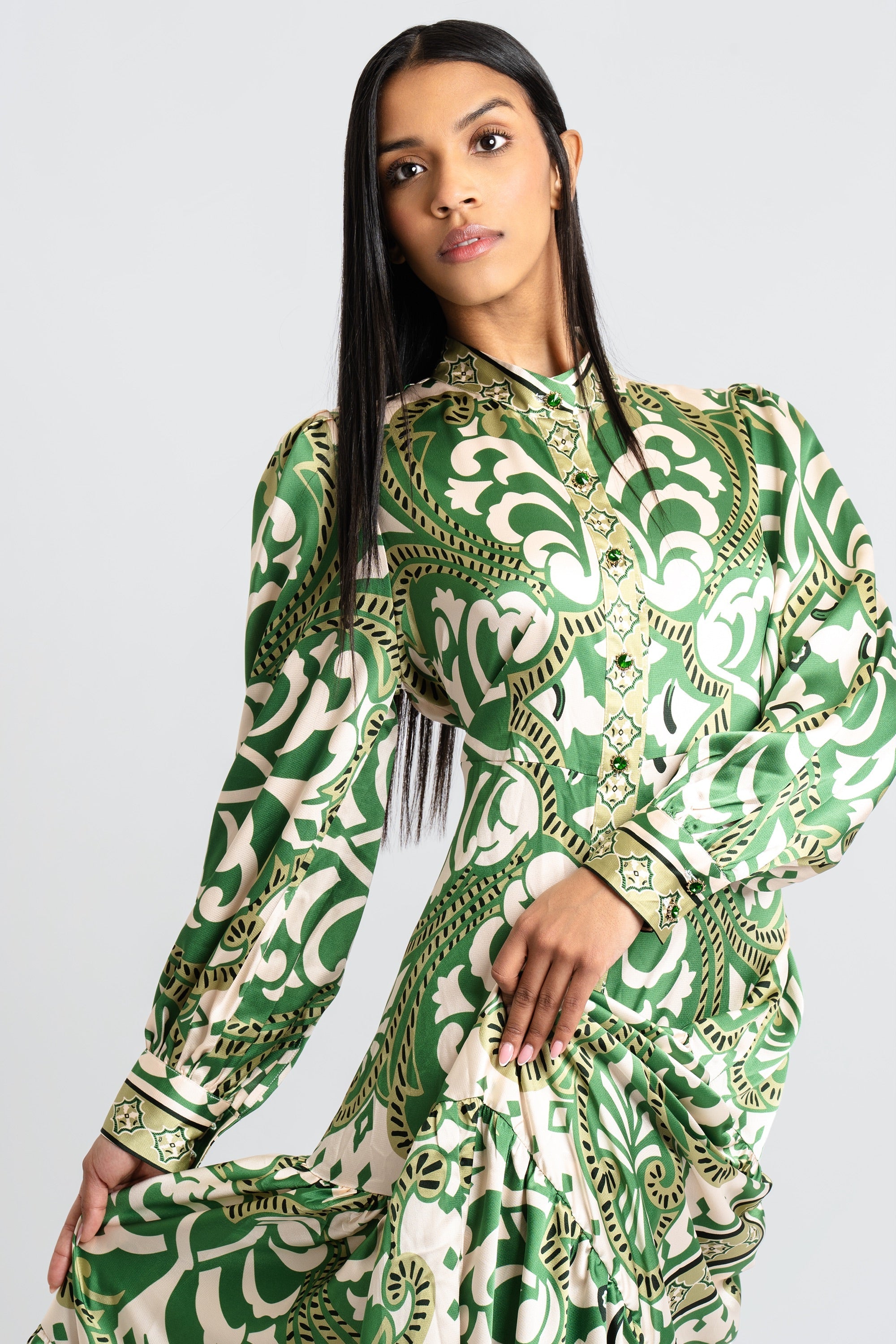 Zuri Baroque Print Dress