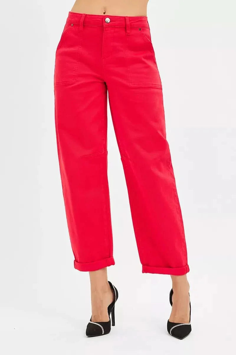 Risen High Rise Ankle Cuffed Barrel Pants Chic Everyday