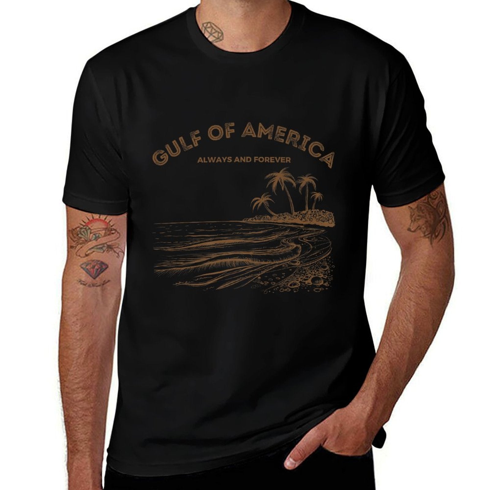 Gulf of USA America Retro Throwback Design Premium Affordable Price T-Shirt