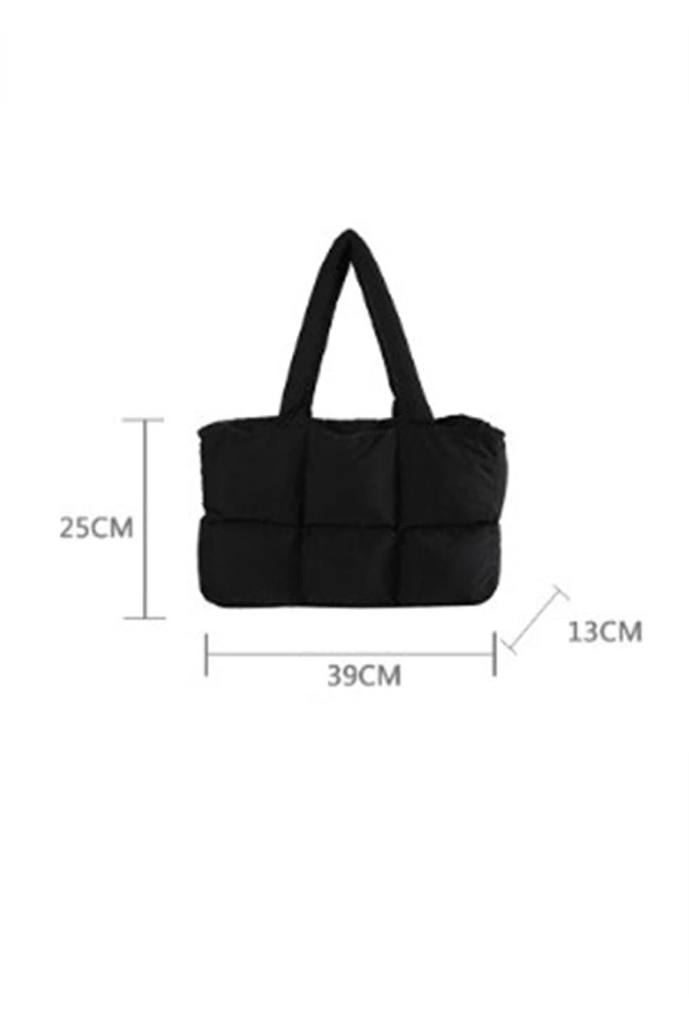 Cinnamon Solid Quilted Puffy Large Tote Bag With Zipper