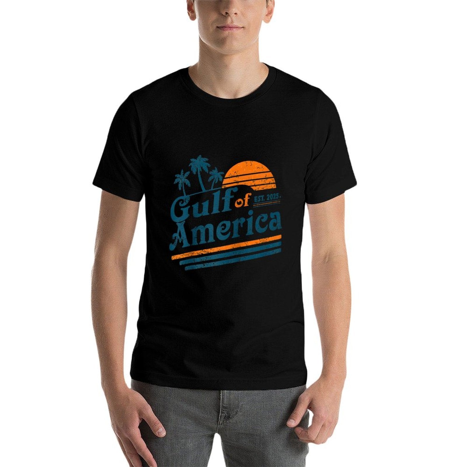 Gulf of US America Shirt Retro Golf of US America Shirt Raglan Baseball Fade-proof Color T-Shirt