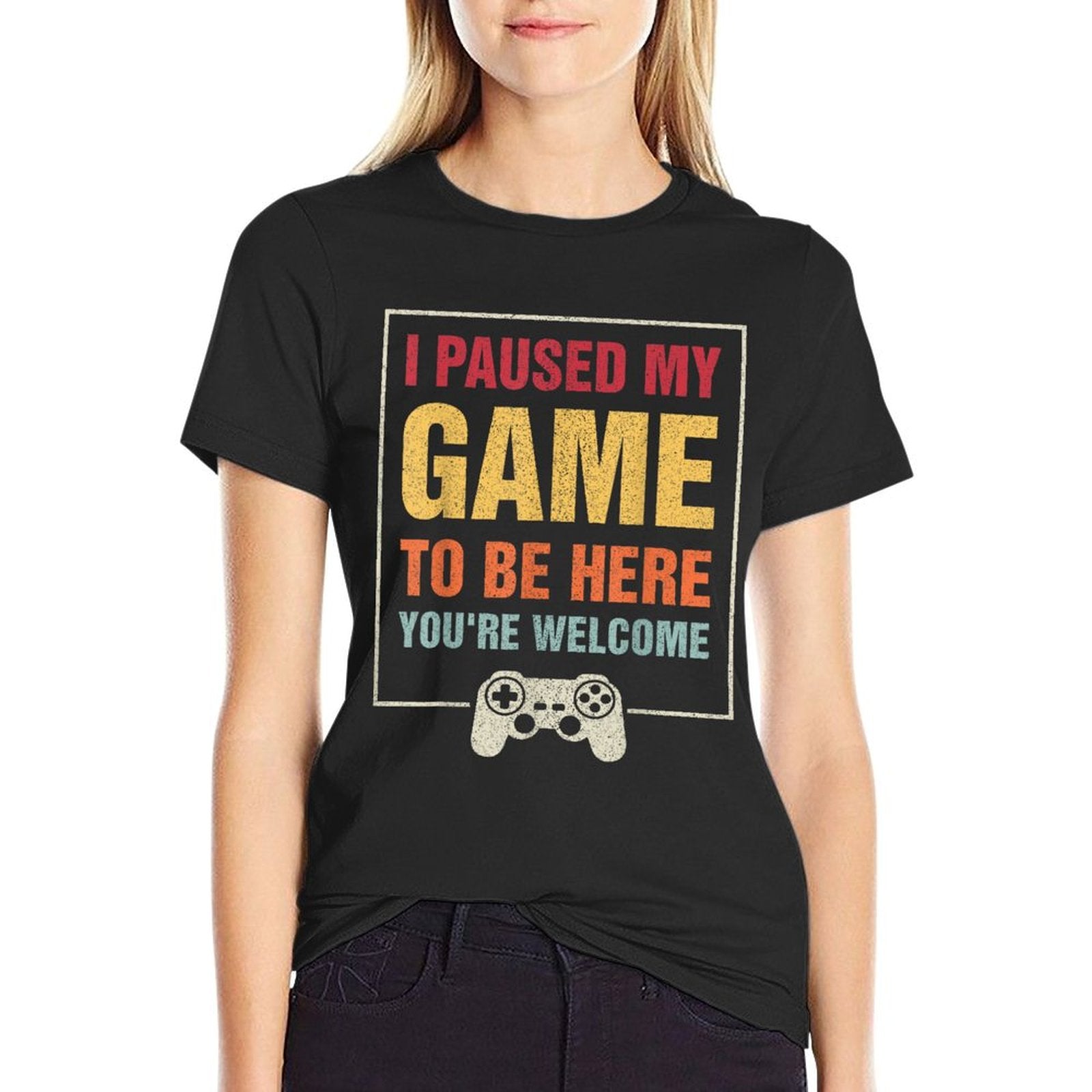 I Paused My Game To Be Here Funny Gamers Gifts Menn Boys Odor-resistant T-Shirt
