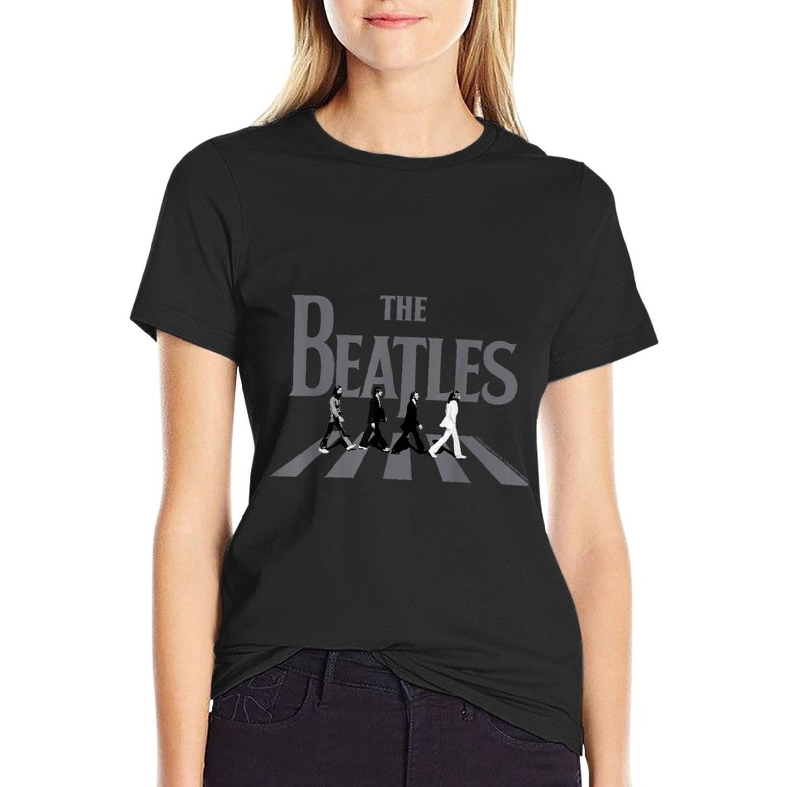 The Beatles - Abbey Road Greyscale Album Cover Wrinkle-resistant T-Shirt