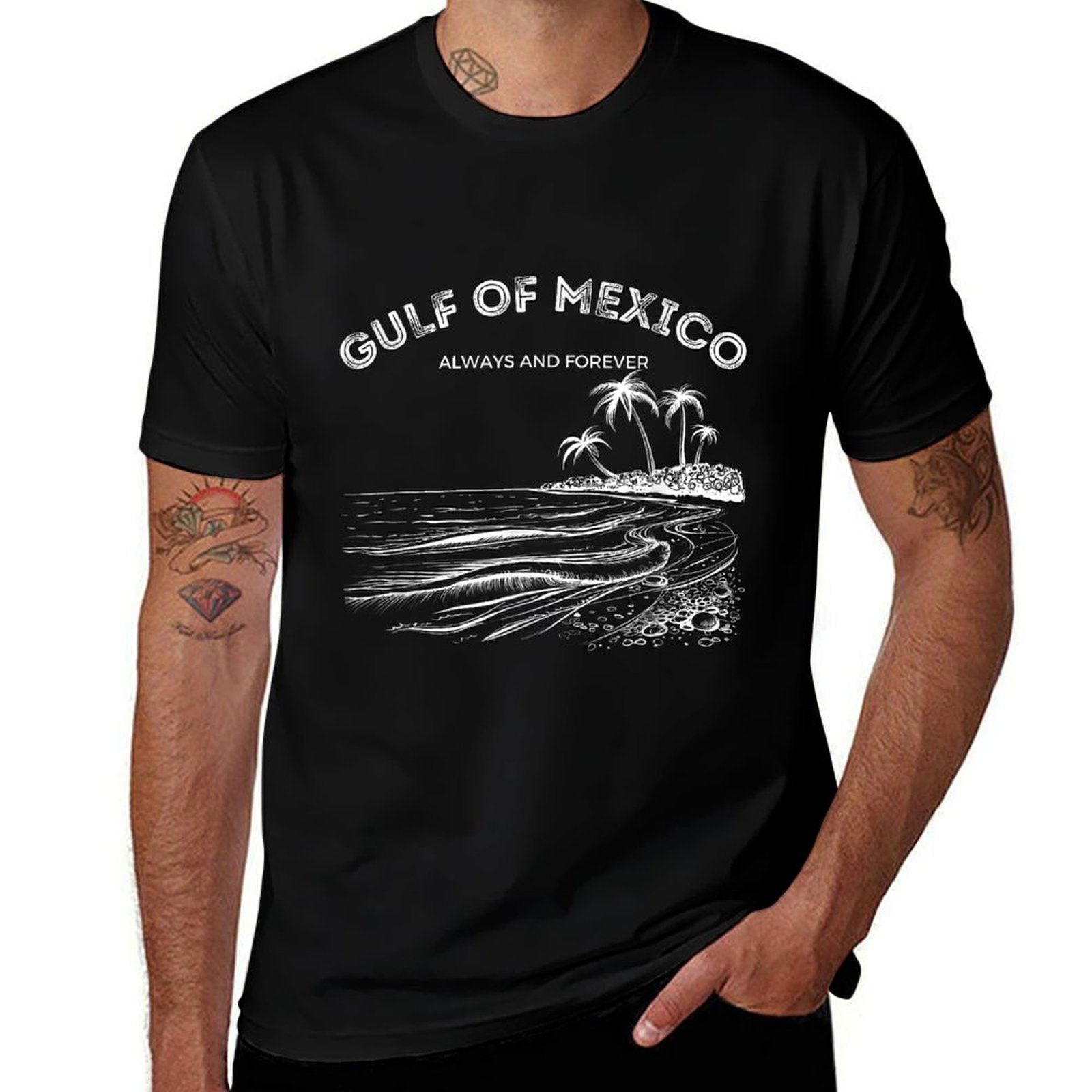 Gulf of USA America Gulf Of Mexico Retro Throwback Design Soft T-Shirt