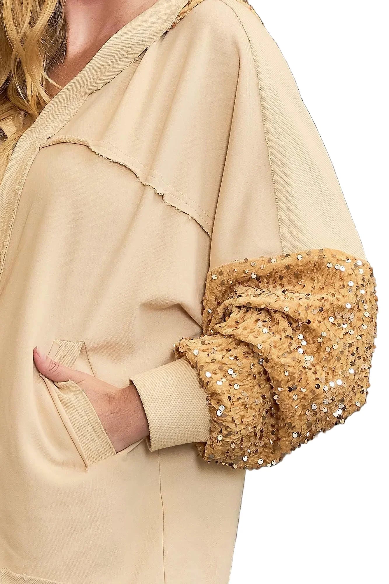 Sequined French Terry Jacket