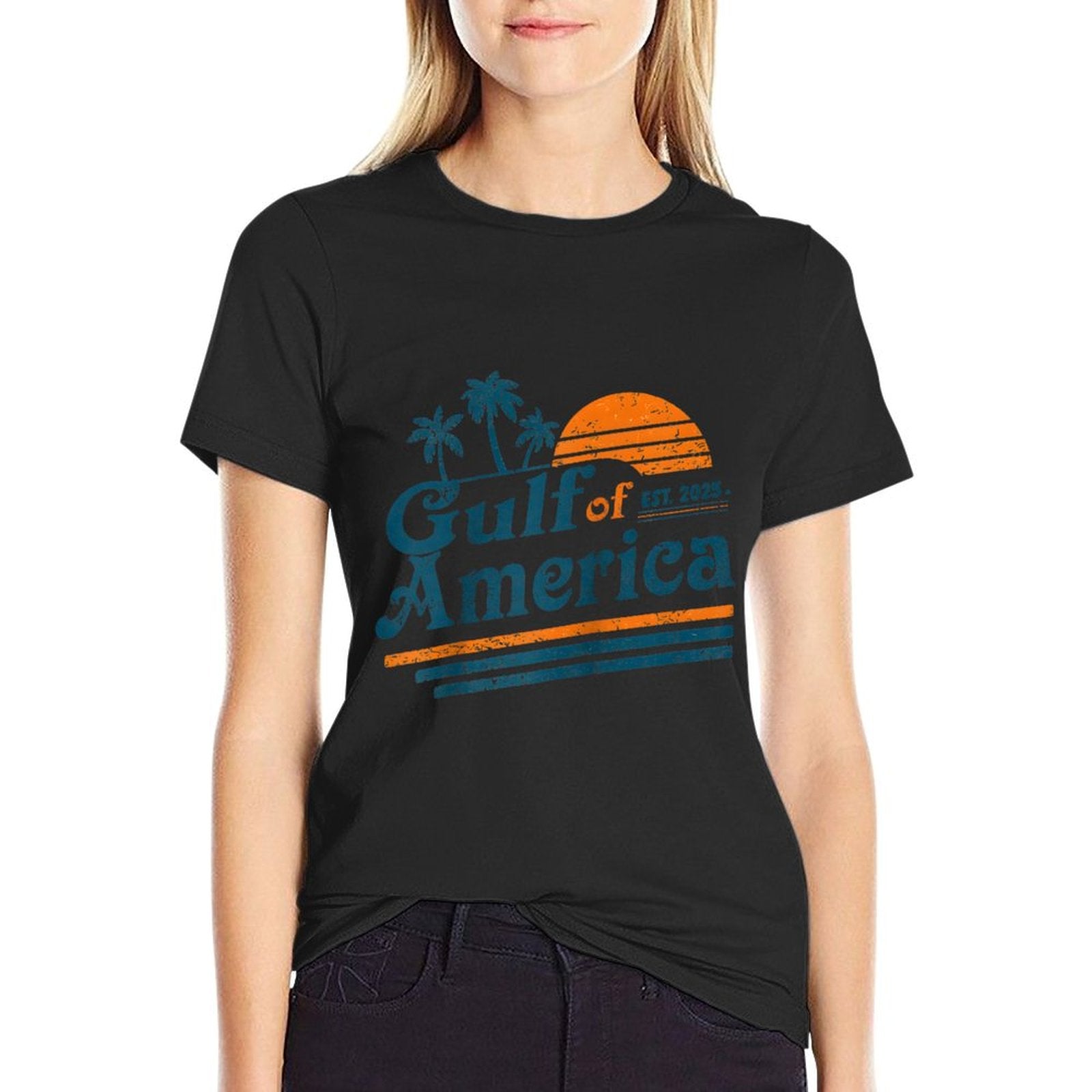 Gulf of US America Shirt Retro Golf of US America Shirt Raglan Baseball Fade-proof Color T-Shirt