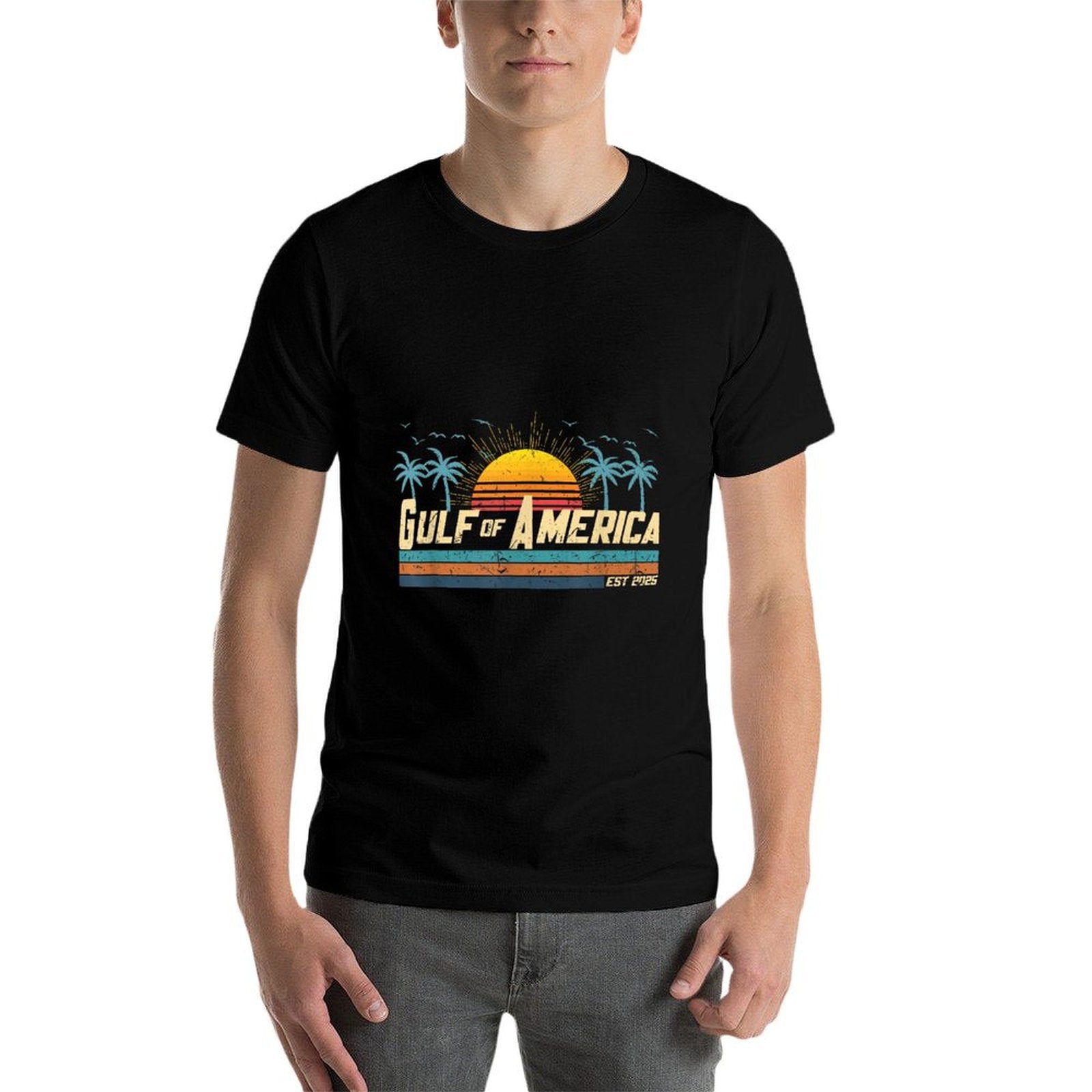 Retro Vintage Gulf of USA America Beach Men Women Graphic-printed T-Shirt