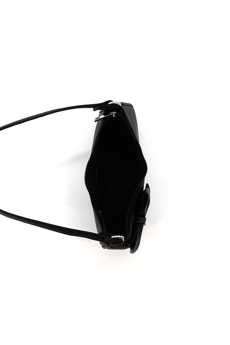 Like Dreams Heart Charm Bow Vegan Leather Shoulder Bag