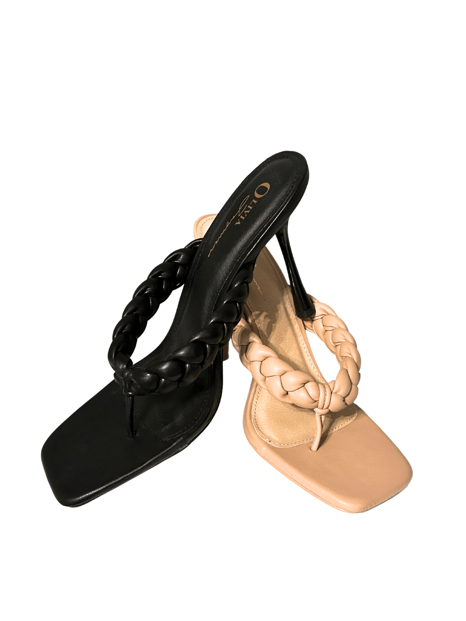 Nixie 4-Inch Chic Nude Slip on  Sandals With Braided Design For Comfort And Style