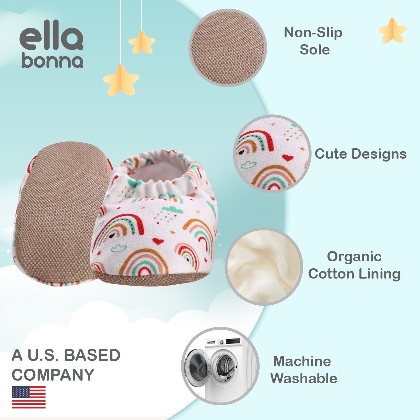 Ella Bonna Baby Moccasins, Slippers, Ocean