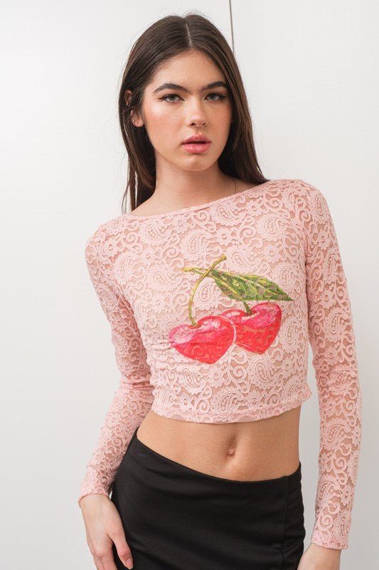 The Lacy Cherry Crop Top