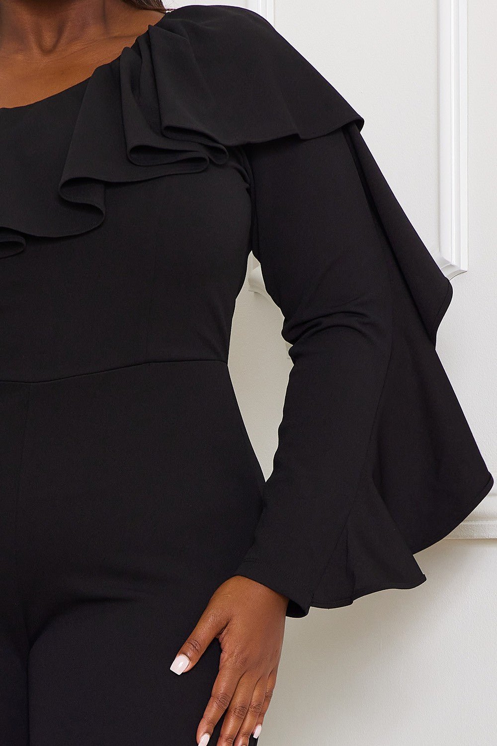 Reign Ruffle One Shoulder Plus Size Jumpsuit